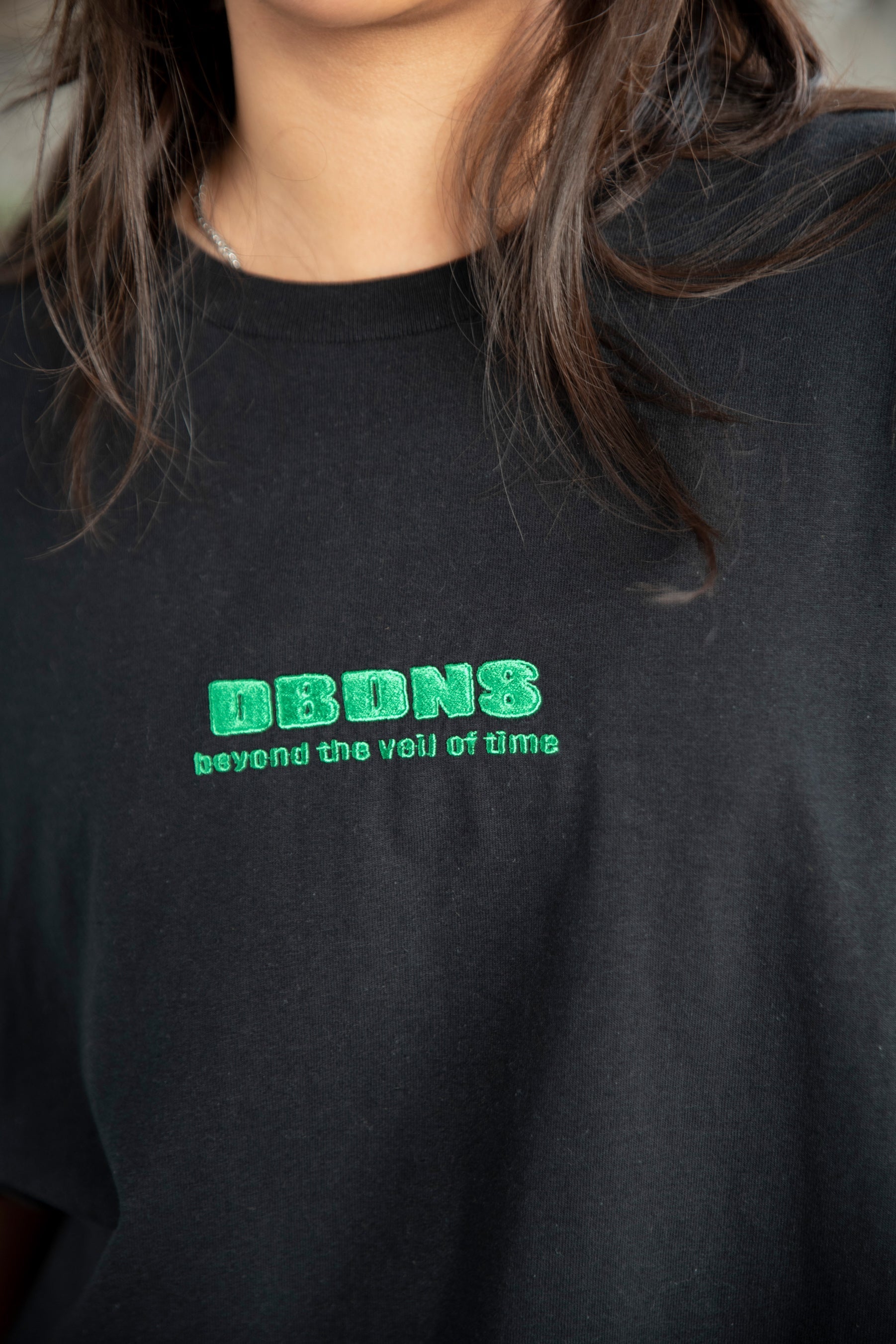 Short Sleeved T-Shirt in Black With DBDNS Logo Embroidery-3