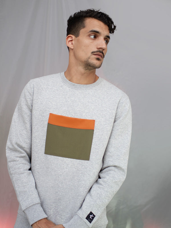 Sweatshirt Jiba - Chiné/Orange-2