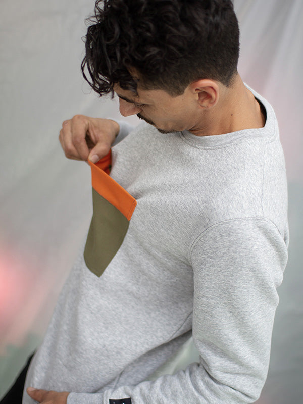 Sweatshirt Jiba - Chiné/Orange-1