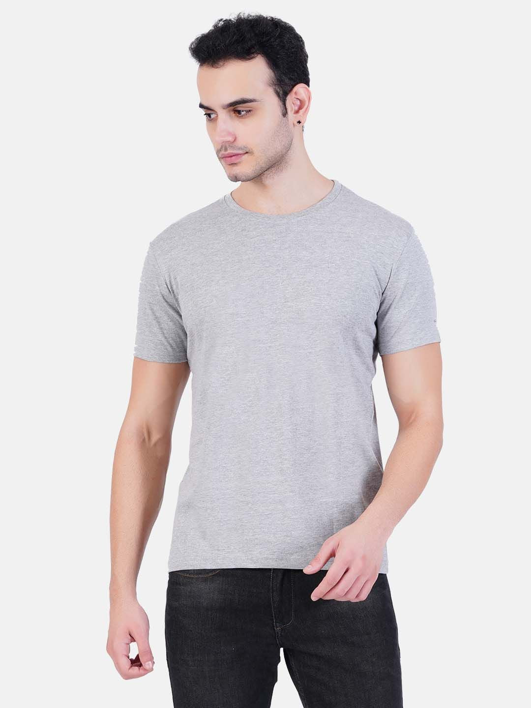 Round Neck Tshirt Grey Cotton Tshirt for men and women for summer breathable cool soft fine fabric