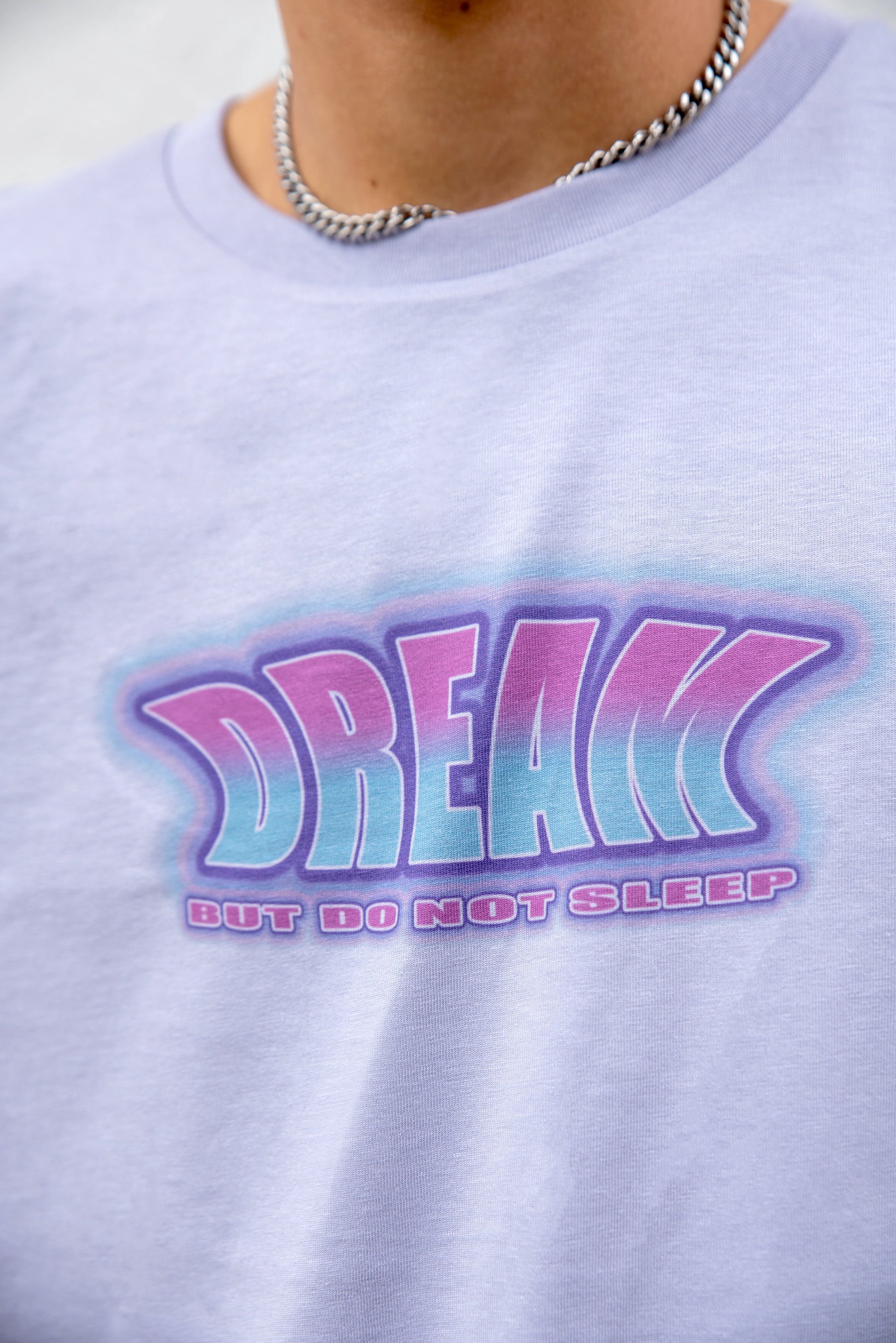 Short Sleeved T-shirt in Lilac With Neon Dream Print-2