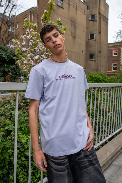 Short Sleeved T-shirt in Lilac With DBDNS Futuristic Logo Print-0