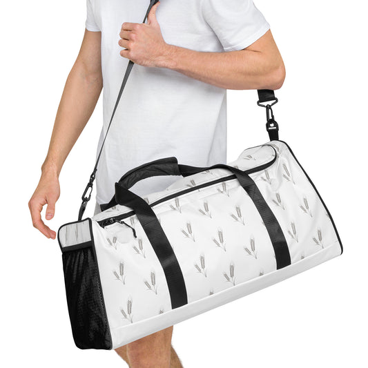 Grano Pattern Duffle Bag - White-0