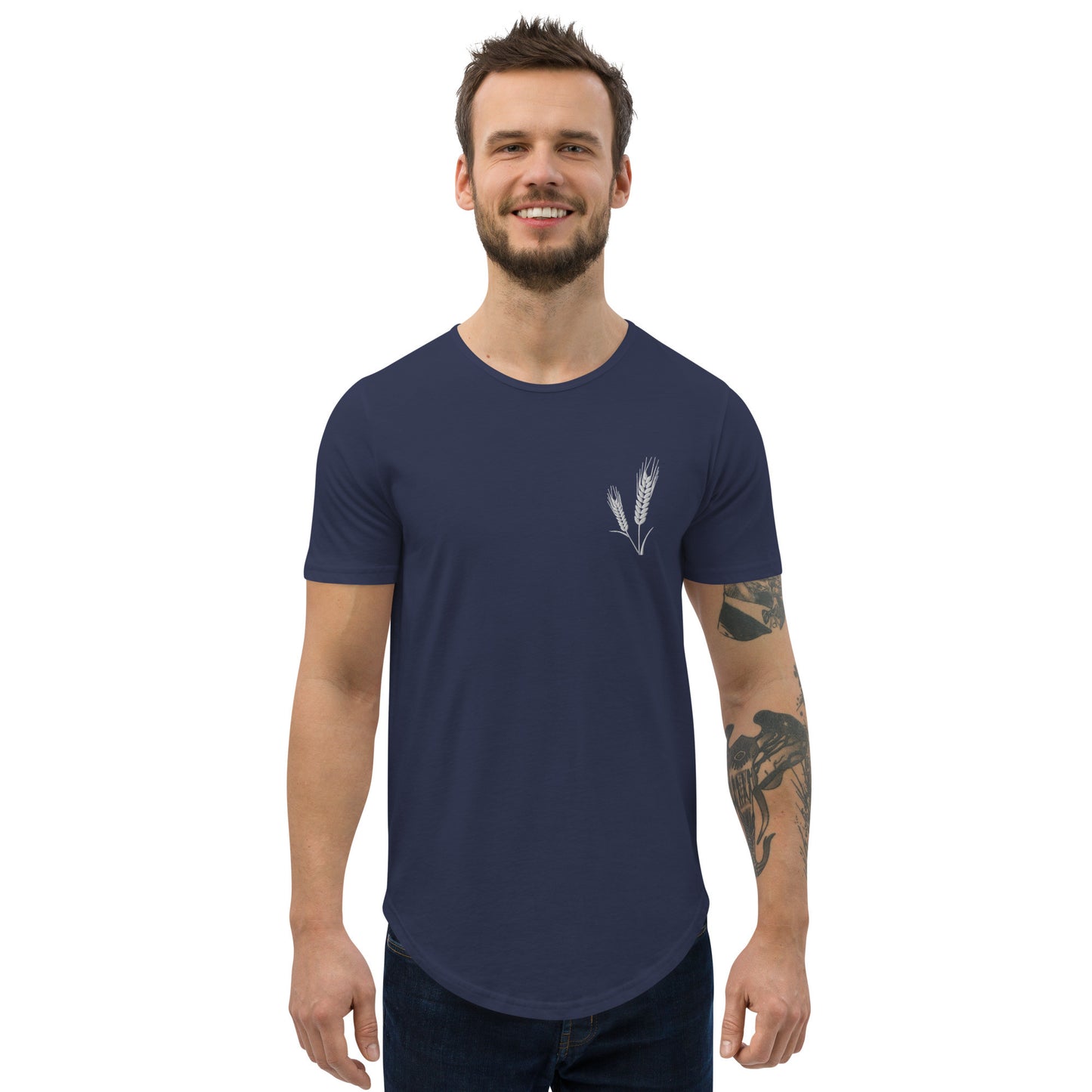 Grano Men's Curved Hem T-Shirt-13