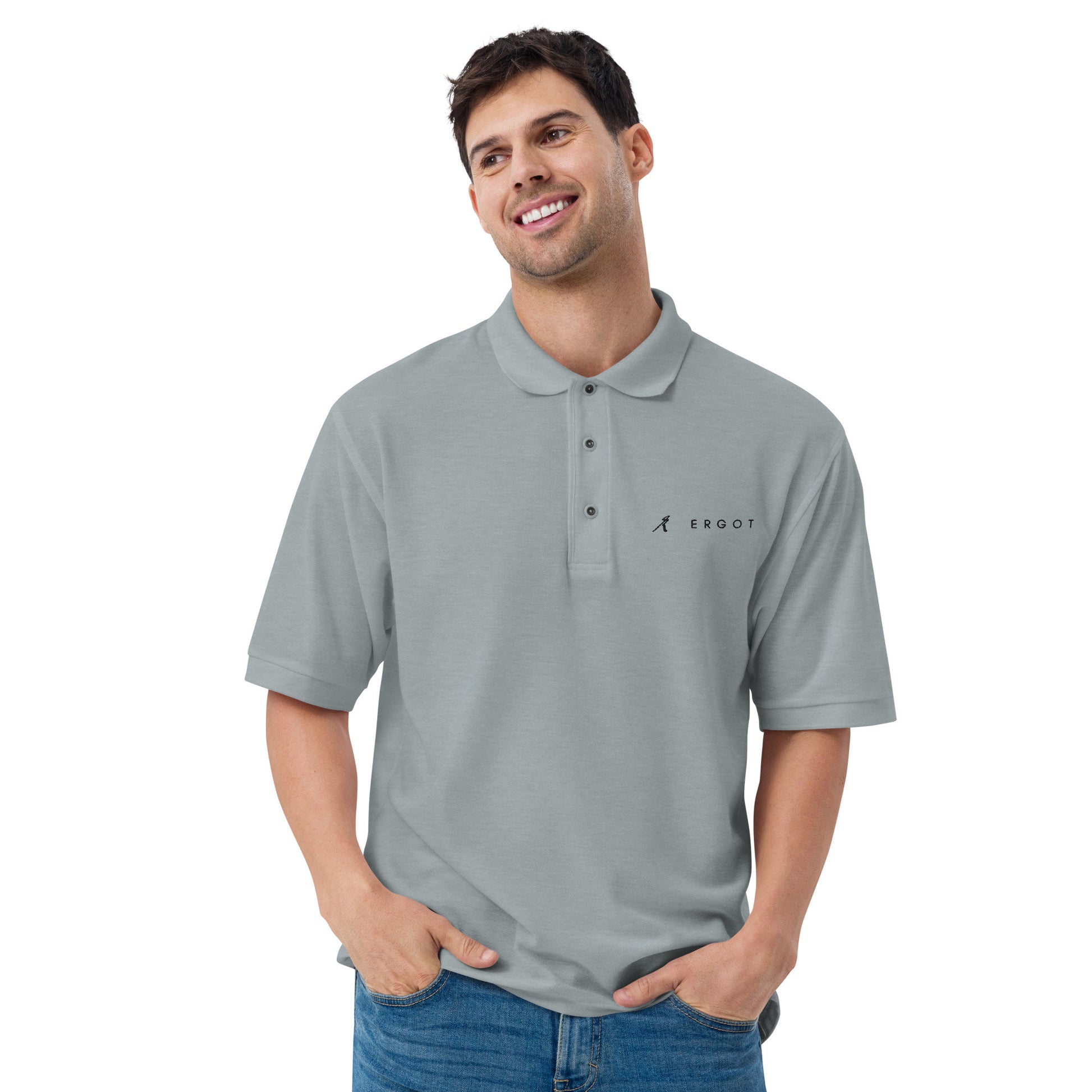 Ergot Embroidered Logo Men's Premium Polo-7