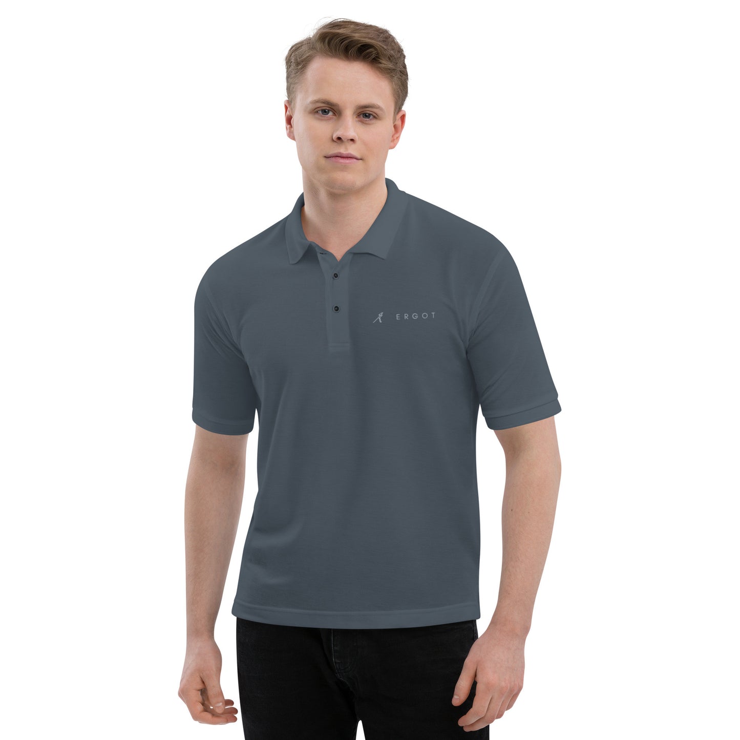 Ergot Embroidered Logo Men's Premium Polo-5