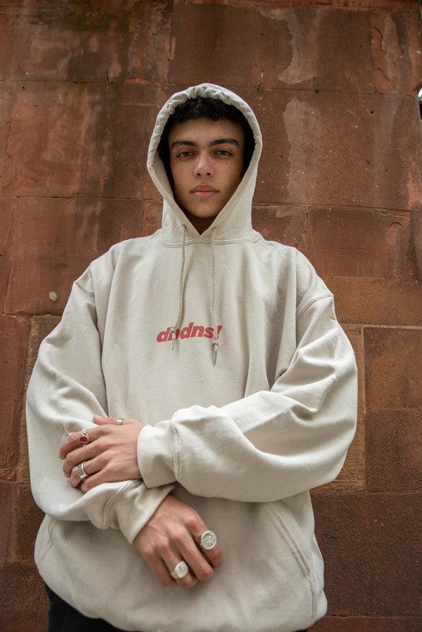 Hoodie in Sand With Go Raving! Print-4