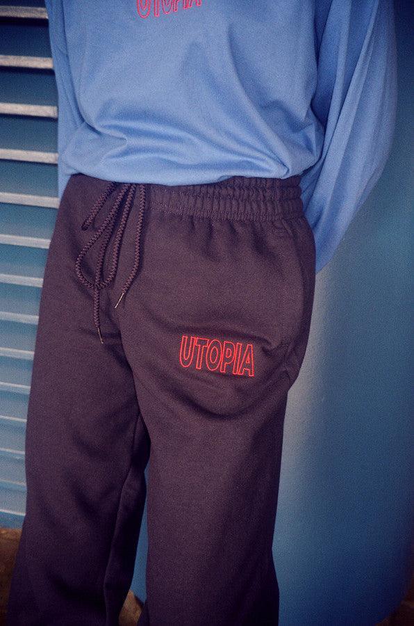 Navy Joggers With Utopia Embroidery-1