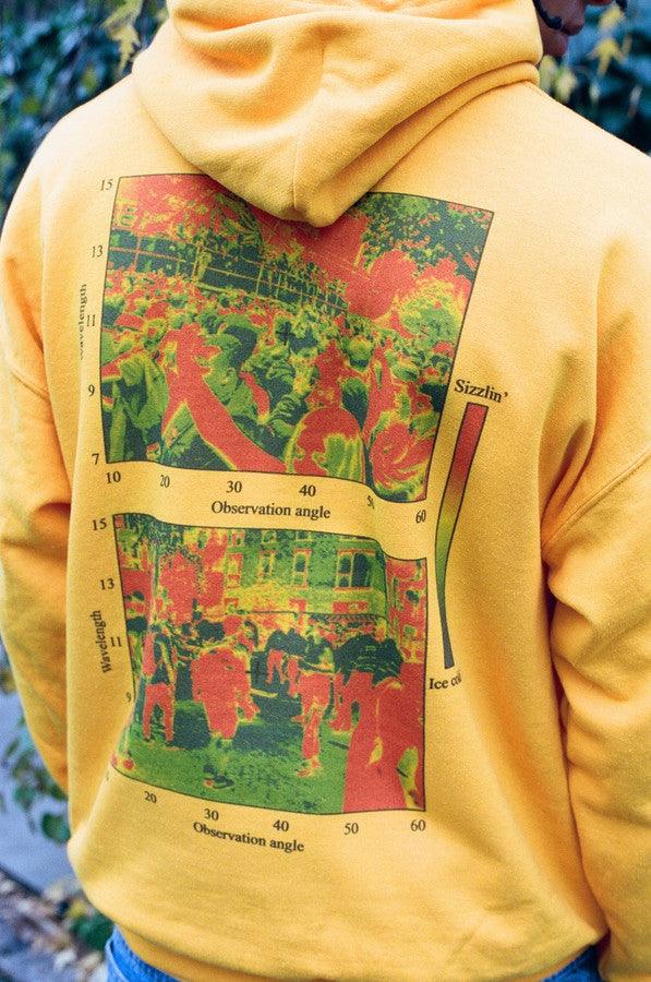 Gold Hoodie With Dream In Infrared Print-1